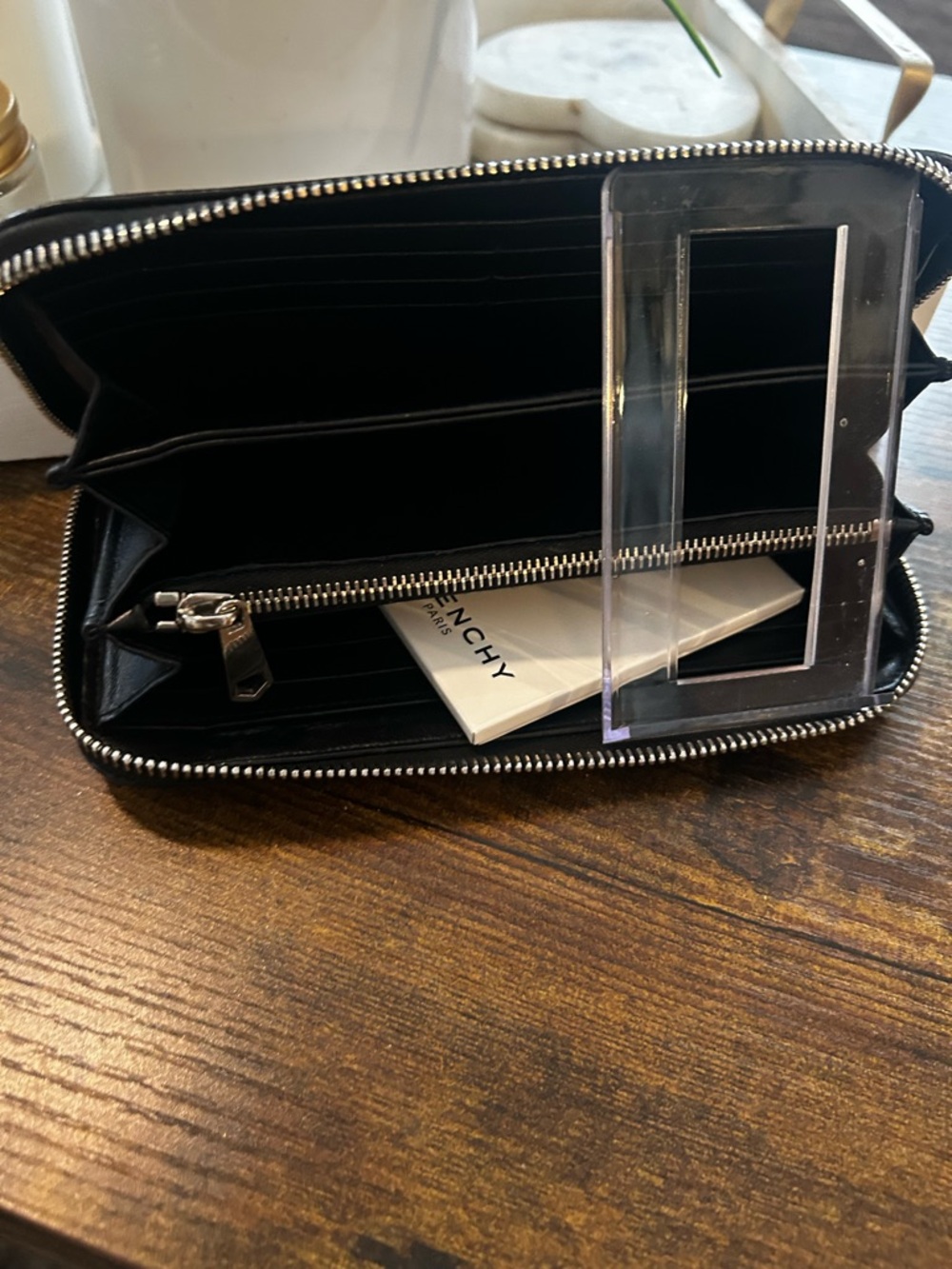Givenchy Black Embossed Star Leather Long Zip Around Wallet — NWT - Picture 7 of 16